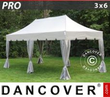 Tenda Eventos PRO "Peaked" 3x6m Latte, incl. 6 cortinas decorativas